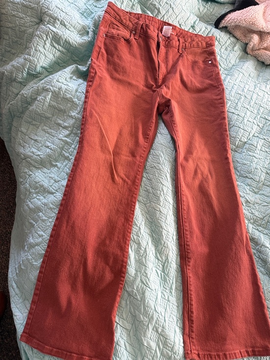 Denim - Boot Cut Jeans in Rust Orange for Women